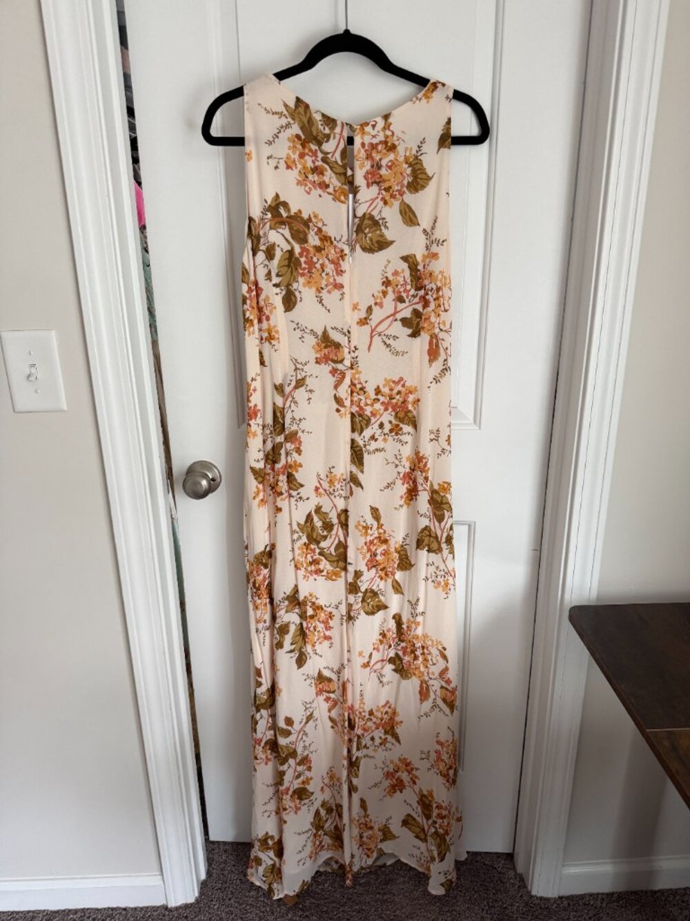 Reformation Brown/Cream Floral Maxi Dress NWT 14 - Picture 5 of 6